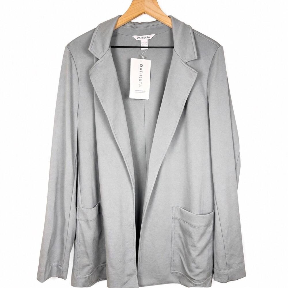 NWT Athleta Eastbound Blazer Women’s 16 Sage Green Travel Knit Performance